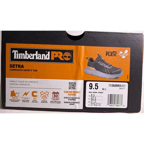 Timberland Pro Setra Low Safety Work Shoe Composite Toe Men's 9.5 Wide Black - Picture 10 of 10